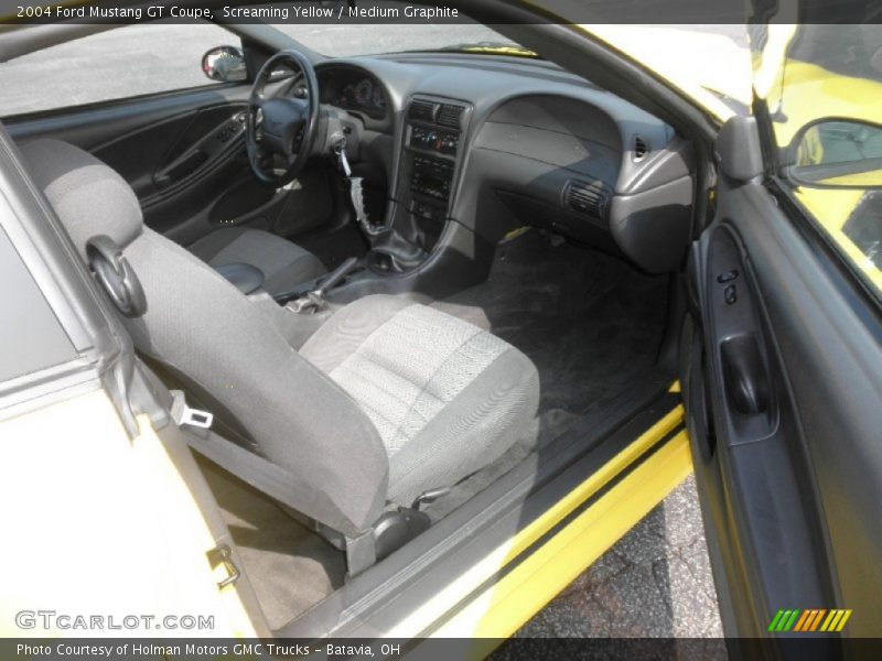 Screaming Yellow / Medium Graphite 2004 Ford Mustang GT Coupe