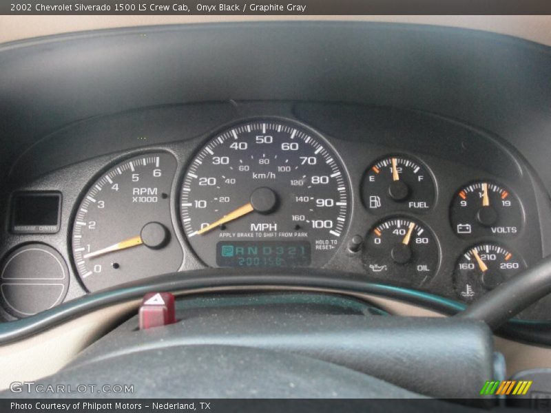  2002 Silverado 1500 LS Crew Cab LS Crew Cab Gauges