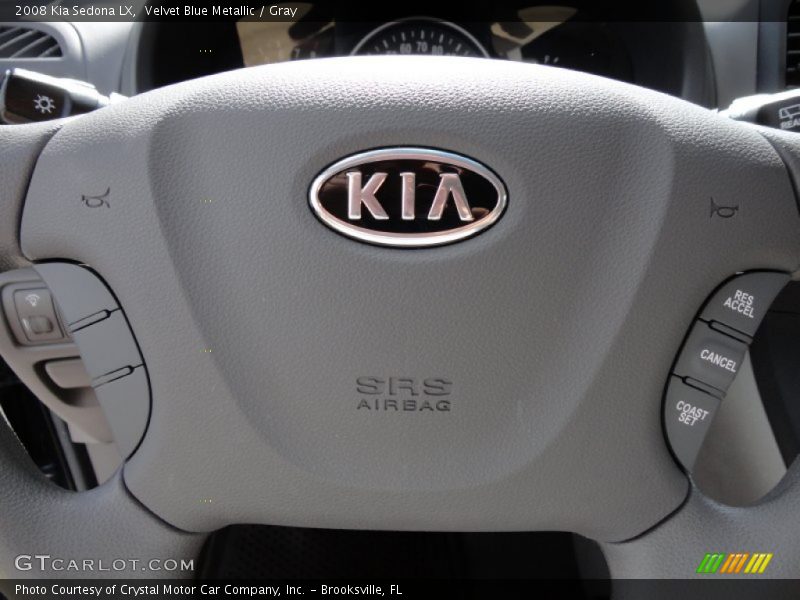 Velvet Blue Metallic / Gray 2008 Kia Sedona LX