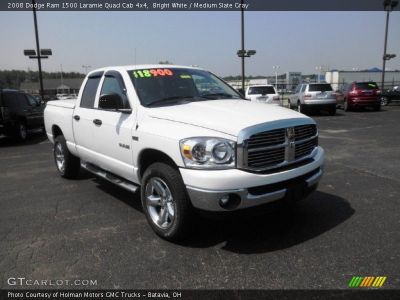 Bright White / Medium Slate Gray 2008 Dodge Ram 1500 Laramie Quad Cab 4x4