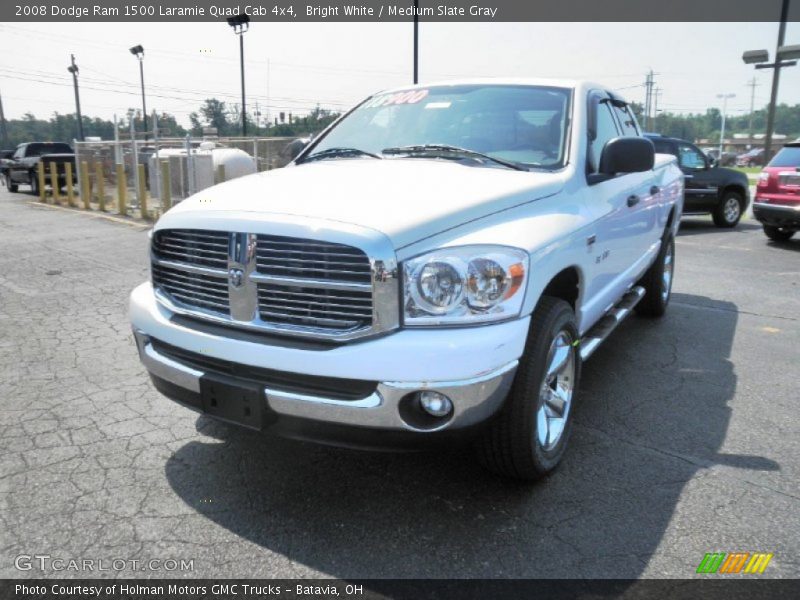 Bright White / Medium Slate Gray 2008 Dodge Ram 1500 Laramie Quad Cab 4x4