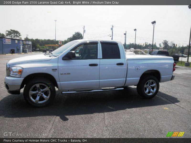 Bright White / Medium Slate Gray 2008 Dodge Ram 1500 Laramie Quad Cab 4x4