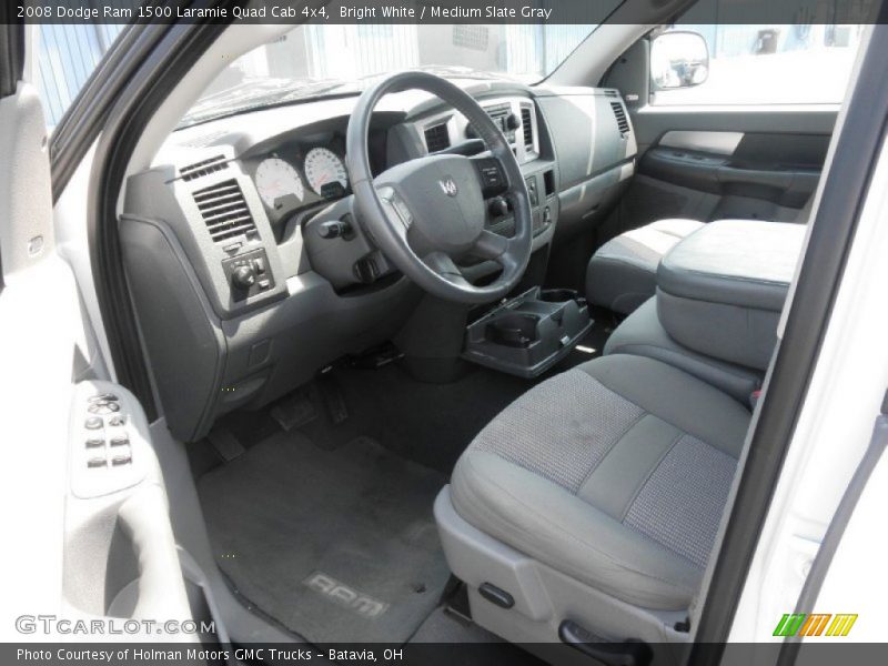 Bright White / Medium Slate Gray 2008 Dodge Ram 1500 Laramie Quad Cab 4x4