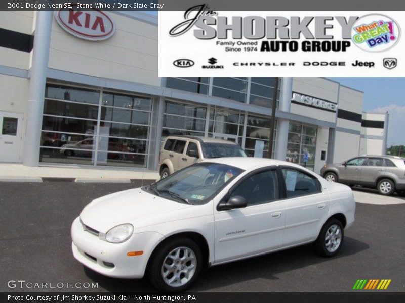 Stone White / Dark Slate Gray 2001 Dodge Neon SE