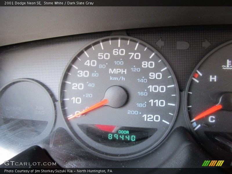 Stone White / Dark Slate Gray 2001 Dodge Neon SE