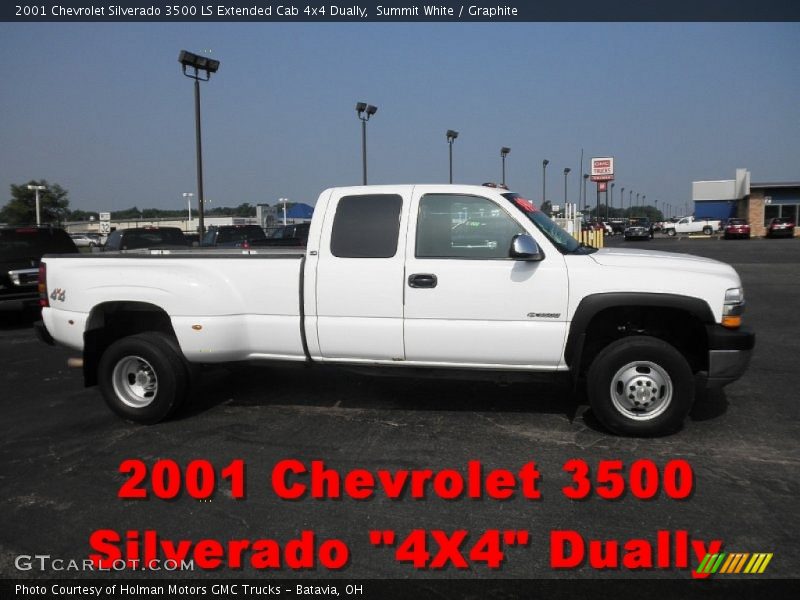 Summit White / Graphite 2001 Chevrolet Silverado 3500 LS Extended Cab 4x4 Dually