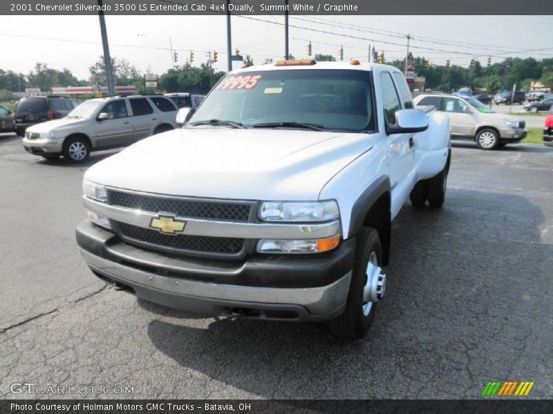 Summit White / Graphite 2001 Chevrolet Silverado 3500 LS Extended Cab 4x4 Dually