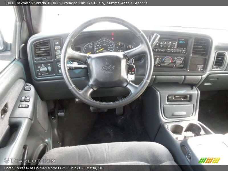 Summit White / Graphite 2001 Chevrolet Silverado 3500 LS Extended Cab 4x4 Dually