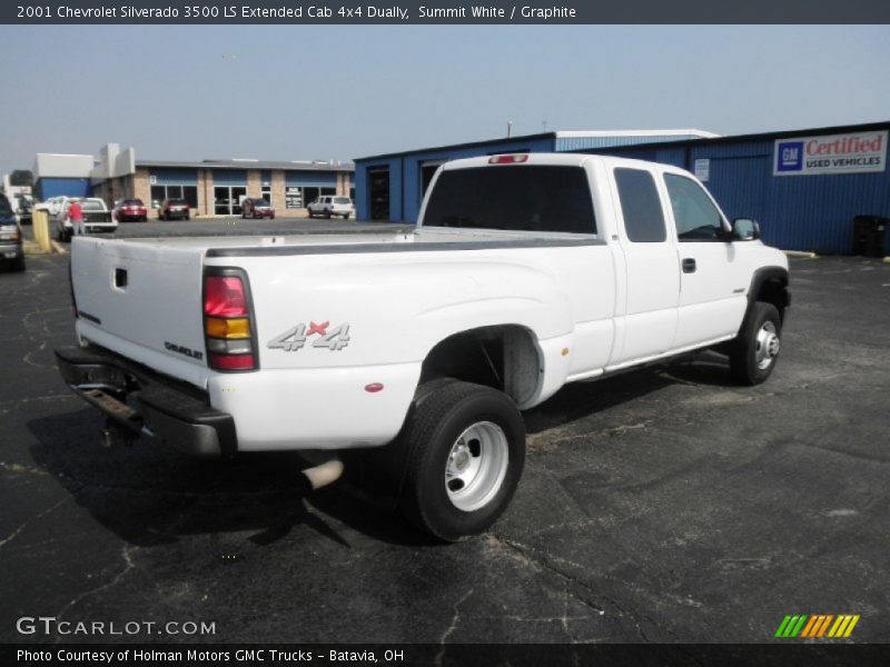 Summit White / Graphite 2001 Chevrolet Silverado 3500 LS Extended Cab 4x4 Dually