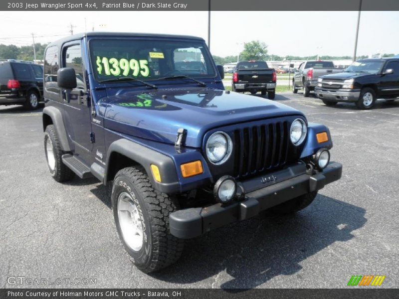 Patriot Blue / Dark Slate Gray 2003 Jeep Wrangler Sport 4x4