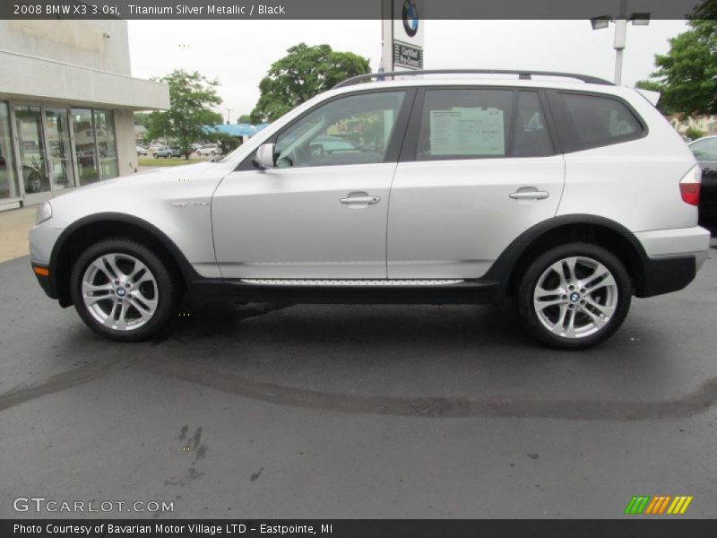 Titanium Silver Metallic / Black 2008 BMW X3 3.0si