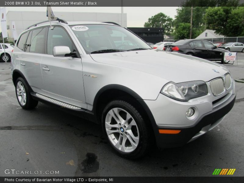 Titanium Silver Metallic / Black 2008 BMW X3 3.0si