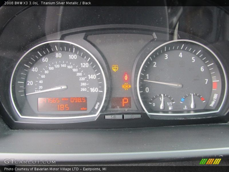 Titanium Silver Metallic / Black 2008 BMW X3 3.0si
