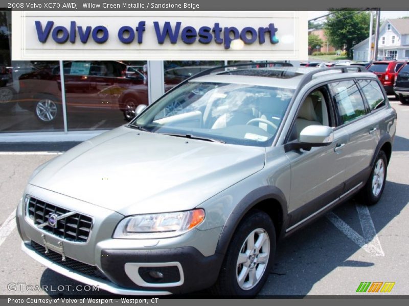 Willow Green Metallic / Sandstone Beige 2008 Volvo XC70 AWD