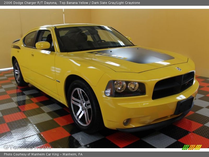 Top Banana Yellow / Dark Slate Gray/Light Graystone 2006 Dodge Charger R/T Daytona