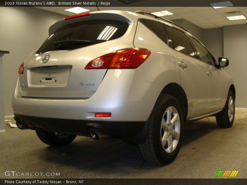 Brilliant Silver Metallic / Beige 2009 Nissan Murano S AWD