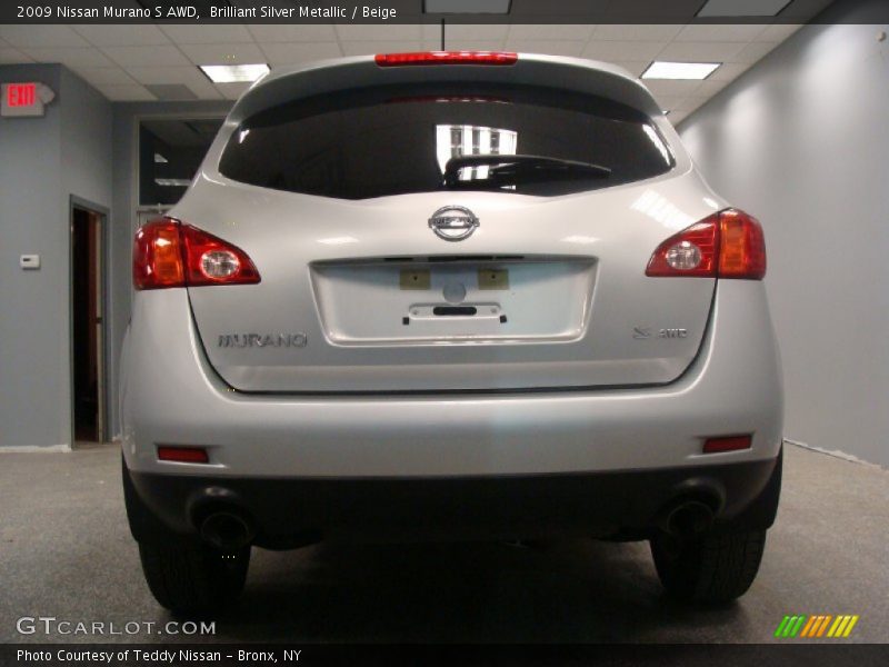 Brilliant Silver Metallic / Beige 2009 Nissan Murano S AWD