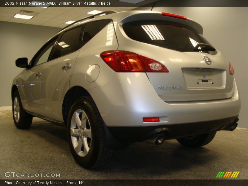 Brilliant Silver Metallic / Beige 2009 Nissan Murano S AWD