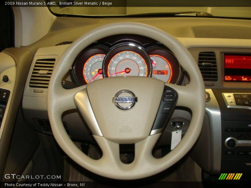 Brilliant Silver Metallic / Beige 2009 Nissan Murano S AWD