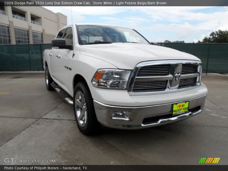 Stone White / Light Pebble Beige/Bark Brown 2009 Dodge Ram 1500 Lone Star Edition Crew Cab