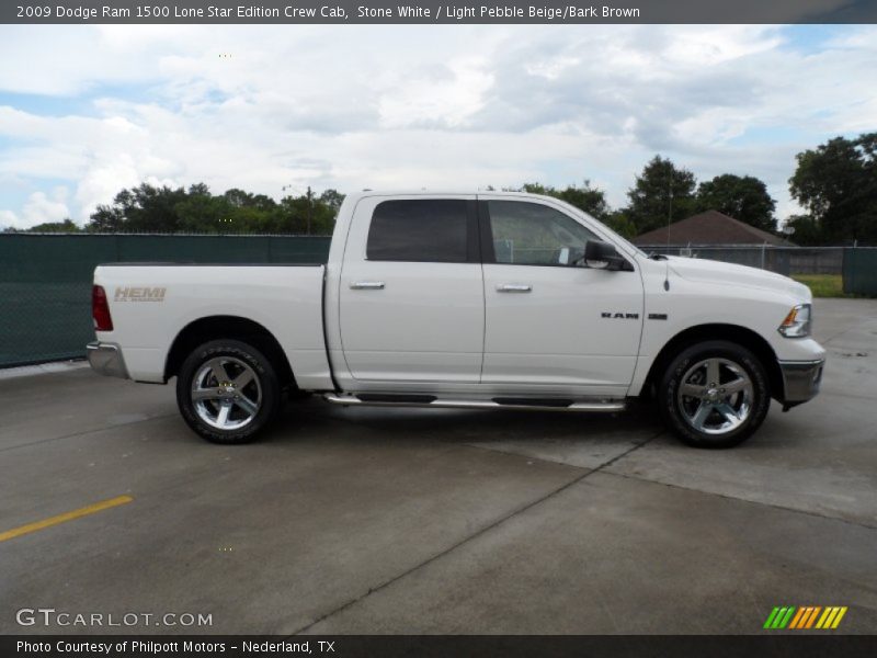 Stone White / Light Pebble Beige/Bark Brown 2009 Dodge Ram 1500 Lone Star Edition Crew Cab
