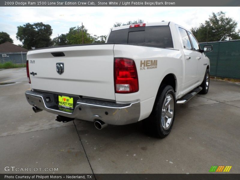 Stone White / Light Pebble Beige/Bark Brown 2009 Dodge Ram 1500 Lone Star Edition Crew Cab