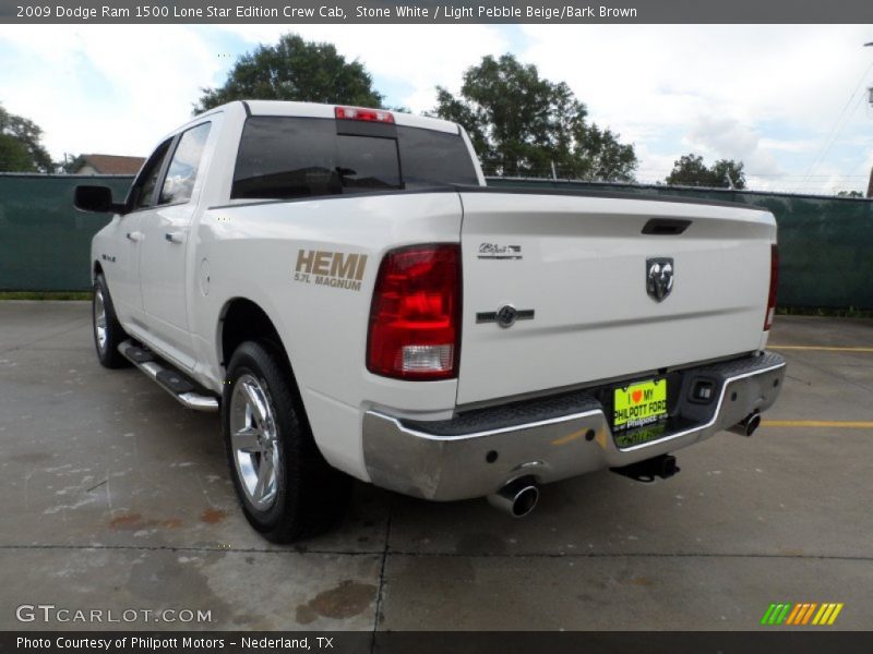 Stone White / Light Pebble Beige/Bark Brown 2009 Dodge Ram 1500 Lone Star Edition Crew Cab