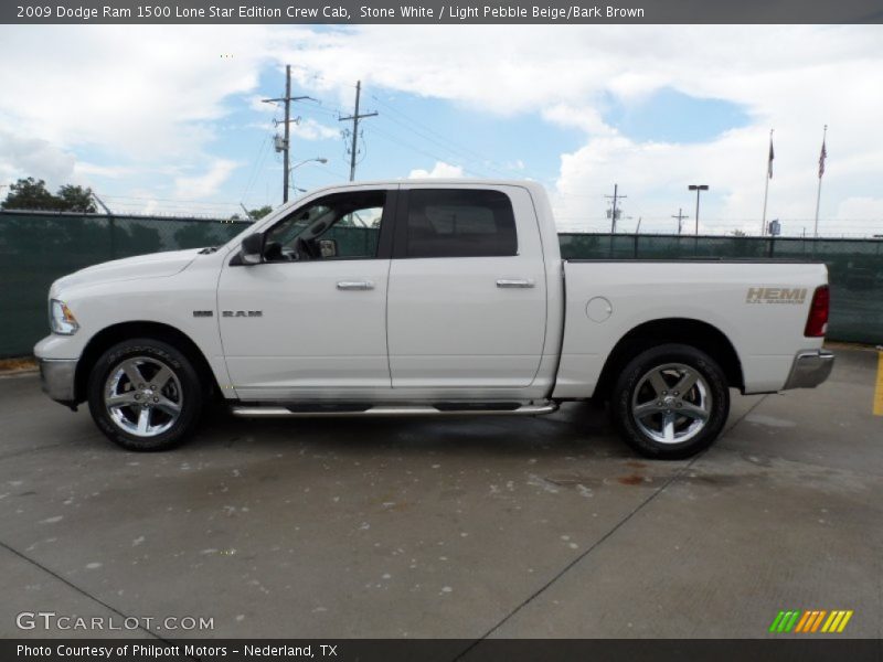 Stone White / Light Pebble Beige/Bark Brown 2009 Dodge Ram 1500 Lone Star Edition Crew Cab