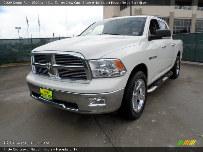 Stone White / Light Pebble Beige/Bark Brown 2009 Dodge Ram 1500 Lone Star Edition Crew Cab