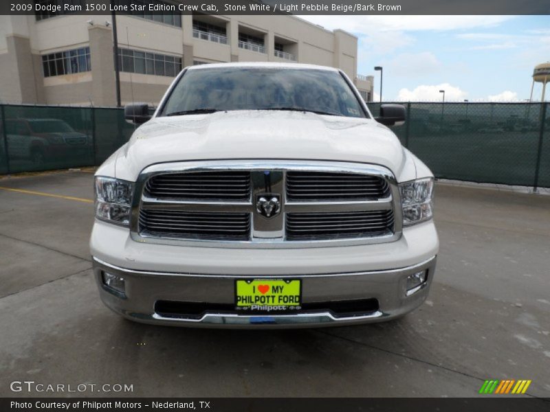 Stone White / Light Pebble Beige/Bark Brown 2009 Dodge Ram 1500 Lone Star Edition Crew Cab