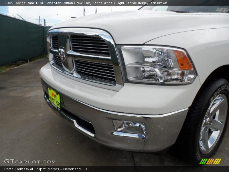 Stone White / Light Pebble Beige/Bark Brown 2009 Dodge Ram 1500 Lone Star Edition Crew Cab