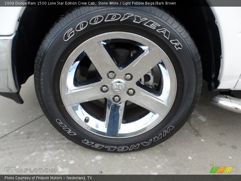 Stone White / Light Pebble Beige/Bark Brown 2009 Dodge Ram 1500 Lone Star Edition Crew Cab