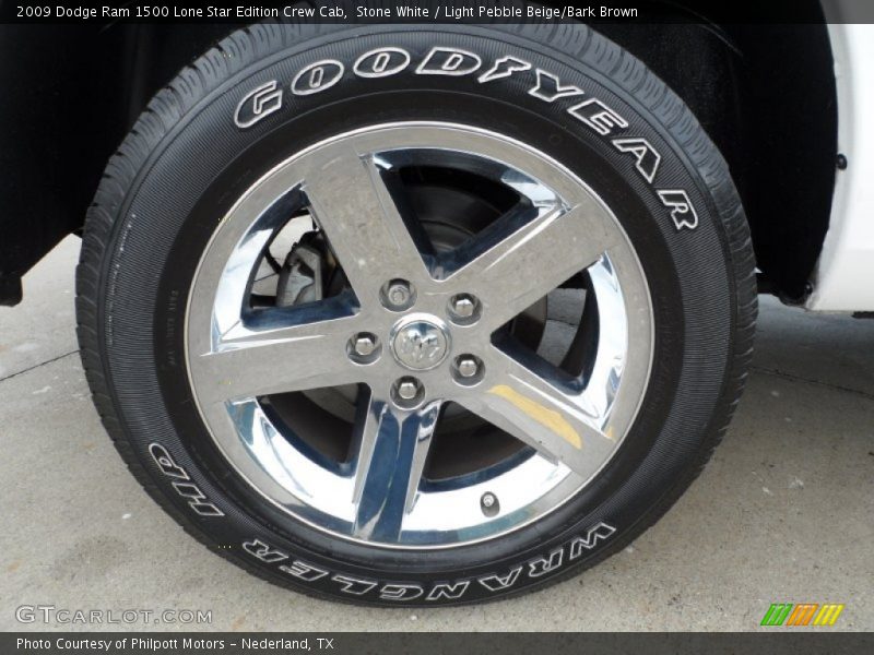 Stone White / Light Pebble Beige/Bark Brown 2009 Dodge Ram 1500 Lone Star Edition Crew Cab
