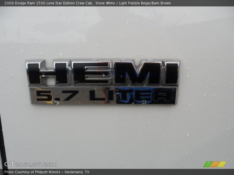 Stone White / Light Pebble Beige/Bark Brown 2009 Dodge Ram 1500 Lone Star Edition Crew Cab