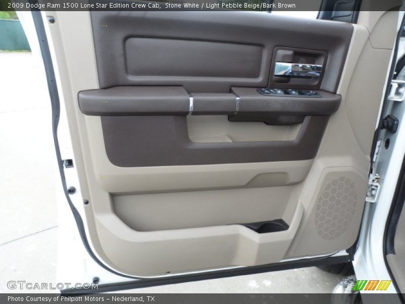 Stone White / Light Pebble Beige/Bark Brown 2009 Dodge Ram 1500 Lone Star Edition Crew Cab