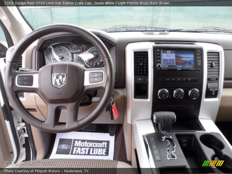 Stone White / Light Pebble Beige/Bark Brown 2009 Dodge Ram 1500 Lone Star Edition Crew Cab