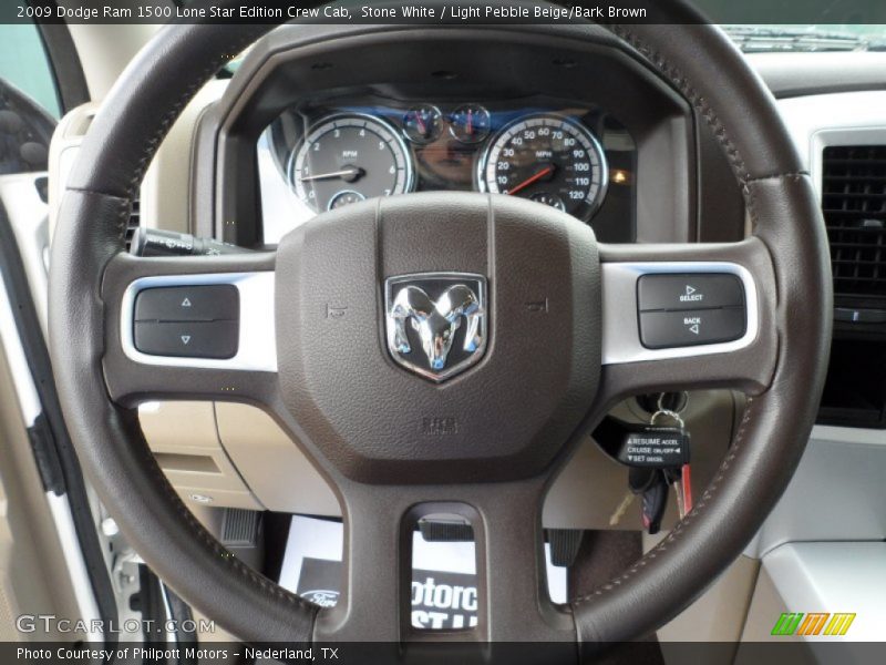 Stone White / Light Pebble Beige/Bark Brown 2009 Dodge Ram 1500 Lone Star Edition Crew Cab