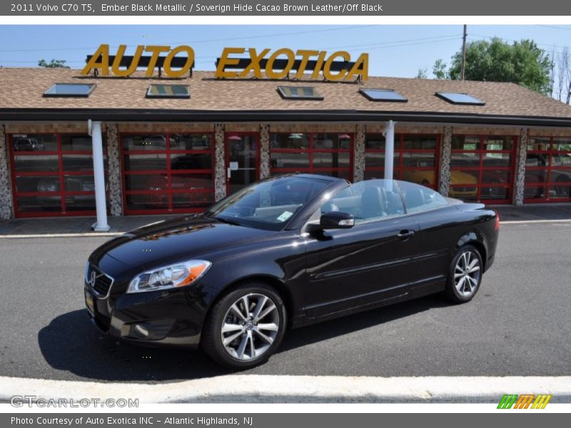 Ember Black Metallic / Soverign Hide Cacao Brown Leather/Off Black 2011 Volvo C70 T5