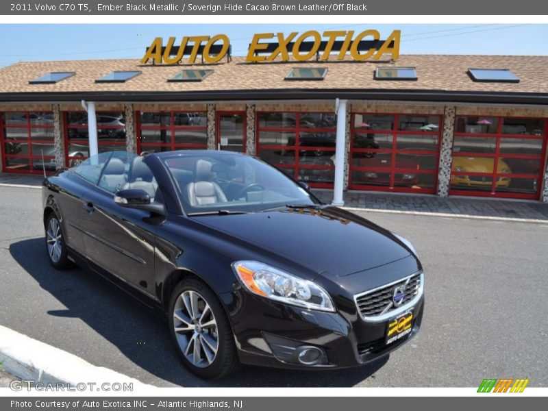 Ember Black Metallic / Soverign Hide Cacao Brown Leather/Off Black 2011 Volvo C70 T5