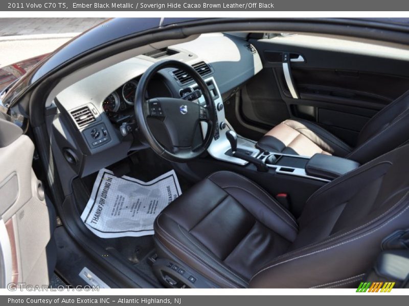 Ember Black Metallic / Soverign Hide Cacao Brown Leather/Off Black 2011 Volvo C70 T5