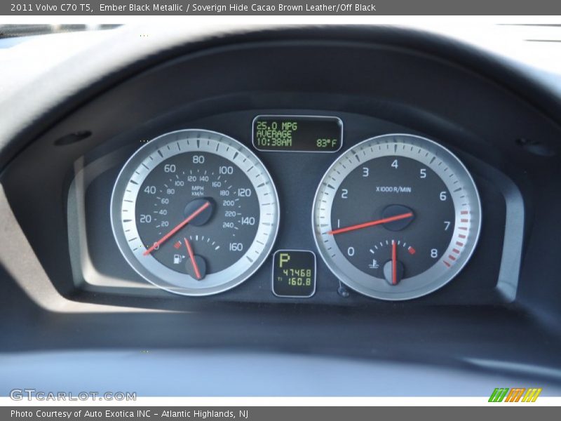 Ember Black Metallic / Soverign Hide Cacao Brown Leather/Off Black 2011 Volvo C70 T5