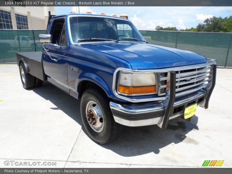 Medium Lapis Blue Metallic / Blue 1994 Ford F350 XLT Regular Cab Chassis