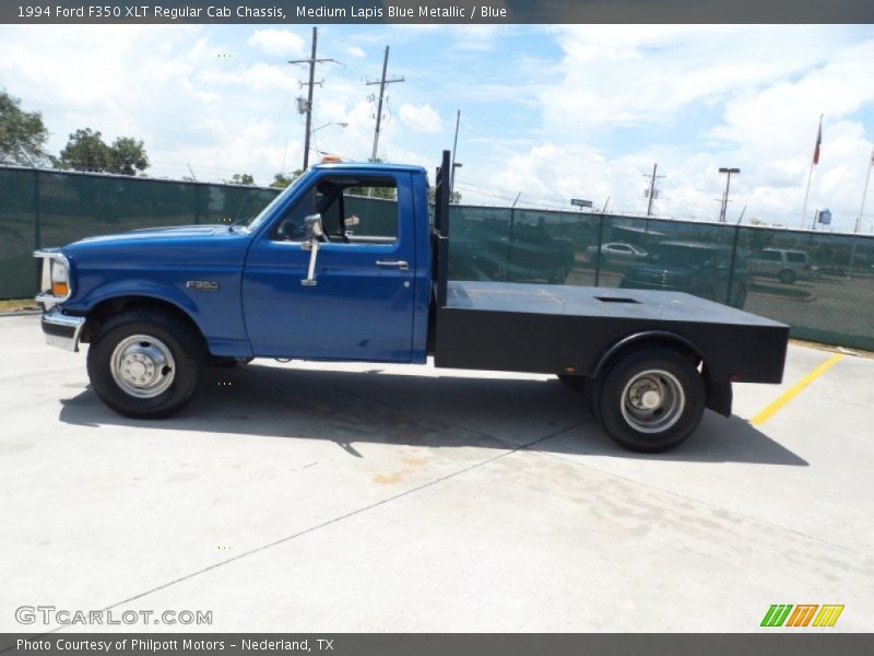 Medium Lapis Blue Metallic / Blue 1994 Ford F350 XLT Regular Cab Chassis
