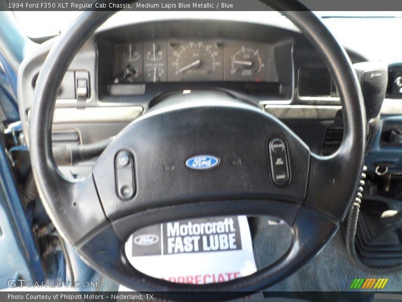 Medium Lapis Blue Metallic / Blue 1994 Ford F350 XLT Regular Cab Chassis
