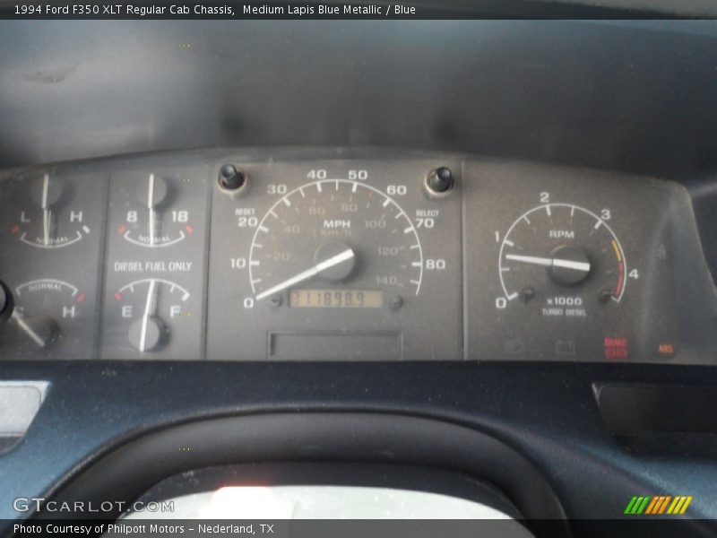 Medium Lapis Blue Metallic / Blue 1994 Ford F350 XLT Regular Cab Chassis