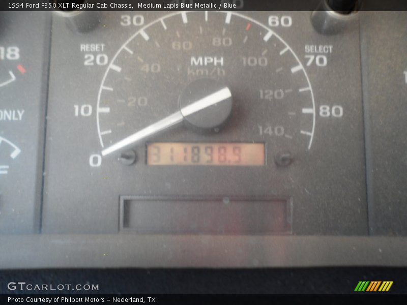 Medium Lapis Blue Metallic / Blue 1994 Ford F350 XLT Regular Cab Chassis
