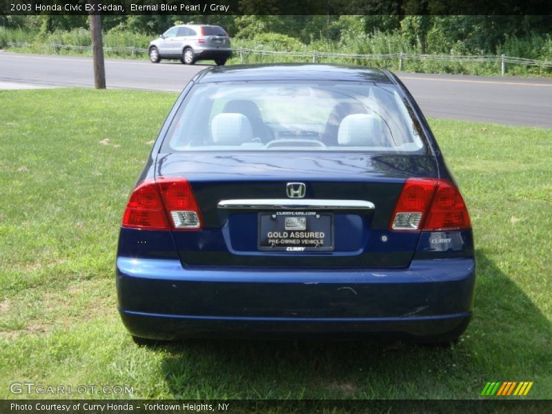 Eternal Blue Pearl / Gray 2003 Honda Civic EX Sedan