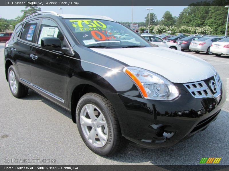 Wicked Black / Gray 2011 Nissan Rogue SV