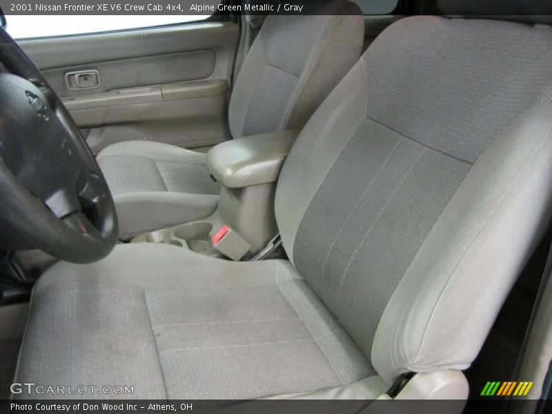 Alpine Green Metallic / Gray 2001 Nissan Frontier XE V6 Crew Cab 4x4