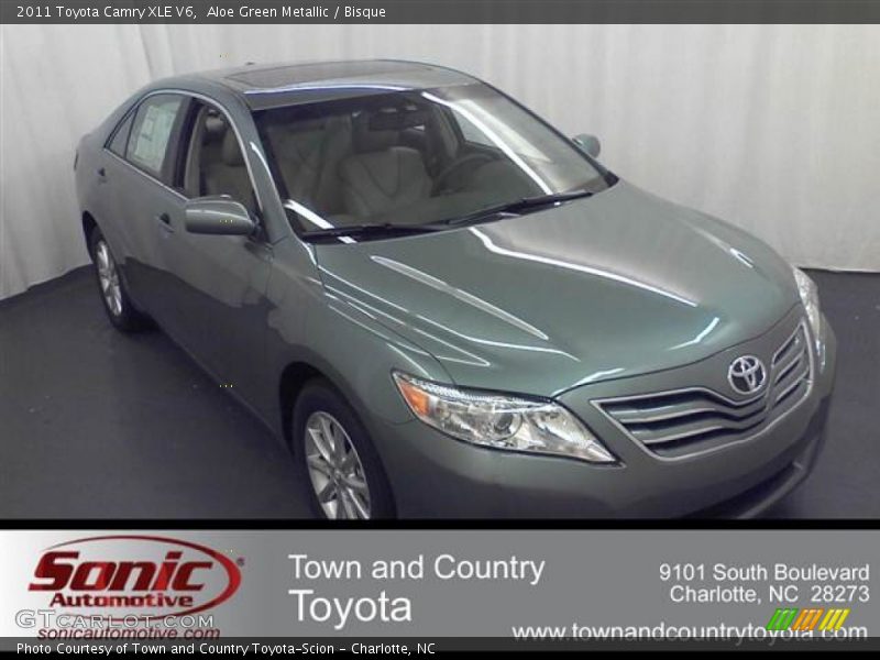 Aloe Green Metallic / Bisque 2011 Toyota Camry XLE V6